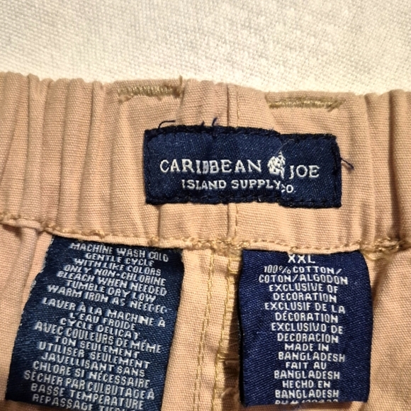 Caribbean Joe men's size XXL tan cargo shorts, 6 pocket, NWT small marks - Picture 4 of 6